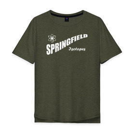 Мужская футболка хлопок Oversize с принтом Springfield isotopes в Тюмени, 100% хлопок | свободный крой, круглый ворот, “спинка” длиннее передней части | Тематика изображения на принте: springfield isotopes симпсоны simpsons homer