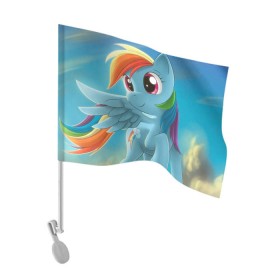 Флаг для автомобиля с принтом My littlle pony в Тюмени, 100% полиэстер | Размер: 30*21 см | littlle | littlle pony | pony | пони