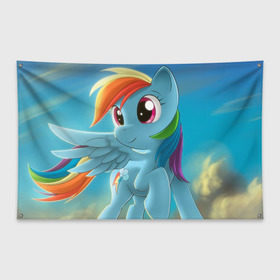 Флаг-баннер с принтом My littlle pony в Тюмени, 100% полиэстер | размер 67 х 109 см, плотность ткани — 95 г/м2; по краям флага есть четыре люверса для крепления | littlle | littlle pony | pony | пони
