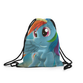 Рюкзак-мешок 3D с принтом My littlle pony в Тюмени, 100% полиэстер | плотность ткани — 200 г/м2, размер — 35 х 45 см; лямки — толстые шнурки, застежка на шнуровке, без карманов и подкладки | littlle | littlle pony | pony | пони