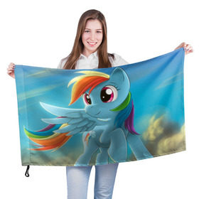 Флаг 3D с принтом My littlle pony в Тюмени, 100% полиэстер | плотность ткани — 95 г/м2, размер — 67 х 109 см. Принт наносится с одной стороны | Тематика изображения на принте: littlle | littlle pony | pony | пони
