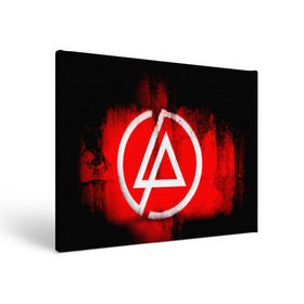 Холст прямоугольный с принтом Linkin Park в Тюмени, 100% ПВХ |  | linkin park | линкин парк | логотип | рок