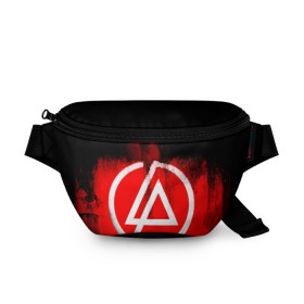 Поясная сумка 3D с принтом Linkin Park в Тюмени, 100% полиэстер | плотная ткань, ремень с регулируемой длиной, внутри несколько карманов для мелочей, основное отделение и карман с обратной стороны сумки застегиваются на молнию | linkin park | линкин парк | логотип | рок
