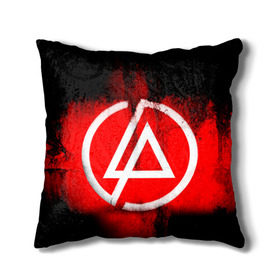 Подушка 3D с принтом Linkin Park в Тюмени, наволочка – 100% полиэстер, наполнитель – холлофайбер (легкий наполнитель, не вызывает аллергию). | состоит из подушки и наволочки. Наволочка на молнии, легко снимается для стирки | linkin park | линкин парк | логотип | рок