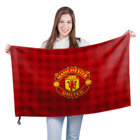 Флаг 3D с принтом Manchester united в Тюмени, 100% полиэстер | плотность ткани — 95 г/м2, размер — 67 х 109 см. Принт наносится с одной стороны | manchester united | манчестер юнайтед | спорт | фк | футбол