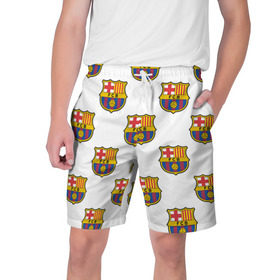 Мужские шорты 3D с принтом Барселона в Тюмени,  полиэстер 100% | прямой крой, два кармана без застежек по бокам. Мягкая трикотажная резинка на поясе, внутри которой широкие завязки. Длина чуть выше колен | barcelona | барса | барселона | спорт | фк | футбол