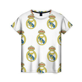 Женская футболка 3D с принтом Real Madrid в Тюмени, 100% полиэфир ( синтетическое хлопкоподобное полотно) | прямой крой, круглый вырез горловины, длина до линии бедер | real madrid | реал мадрид | спорт | фк | футбол