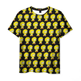 Мужская футболка 3D с принтом Лиза Симпсон в Тюмени, 100% полиэфир | прямой крой, круглый вырез горловины, длина до линии бедер | simpsons | лиза | симпсоны