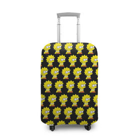 Чехол для чемодана 3D с принтом Лиза Симпсон в Тюмени, 86% полиэфир, 14% спандекс | двустороннее нанесение принта, прорези для ручек и колес | simpsons | лиза | симпсоны