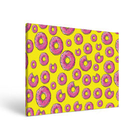 Холст прямоугольный с принтом Пончики в Тюмени, 100% ПВХ |  | donut | simpsons | паттерн | пончик