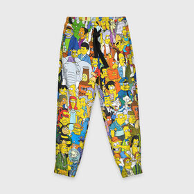 Детские брюки 3D с принтом Симпсоны в Тюмени, 100% полиэстер | манжеты по низу, эластичный пояс регулируется шнурком, по бокам два кармана без застежек, внутренняя часть кармана из мелкой сетки | Тематика изображения на принте: гомер
