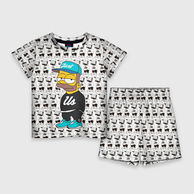 Детский костюм с шортами 3D с принтом Барт Симпсон в Тюмени,  |  | Тематика изображения на принте: bart |   |  bart simpson |  jo jo |  simpsons |  the simpsons |  симпсоны | барт | барт симпсон | джо джо