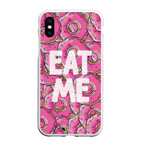 Чехол для iPhone XS Max матовый с принтом Eat me в Тюмени, Силикон | Область печати: задняя сторона чехла, без боковых панелей | гомер