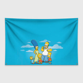 Флаг-баннер с принтом Симпсоны в Тюмени, 100% полиэстер | размер 67 х 109 см, плотность ткани — 95 г/м2; по краям флага есть четыре люверса для крепления | гомер
