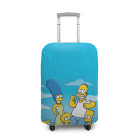 Чехол для чемодана 3D с принтом Симпсоны в Тюмени, 86% полиэфир, 14% спандекс | двустороннее нанесение принта, прорези для ручек и колес | гомер