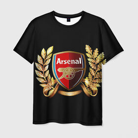 Мужская футболка 3D с принтом Arsenal в Тюмени, 100% полиэфир | прямой крой, круглый вырез горловины, длина до линии бедер | Тематика изображения на принте: арсенал
