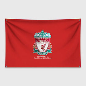 Флаг-баннер с принтом Liverpool в Тюмени, 100% полиэстер | размер 67 х 109 см, плотность ткани — 95 г/м2; по краям флага есть четыре люверса для крепления | Тематика изображения на принте: ливерпуль