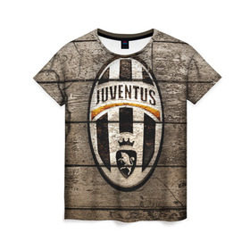 Женская футболка 3D с принтом Juventus в Тюмени, 100% полиэфир ( синтетическое хлопкоподобное полотно) | прямой крой, круглый вырез горловины, длина до линии бедер | juventus | спорт | фк | футбол | ювентус