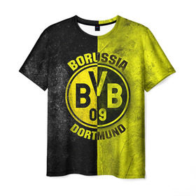 Мужская футболка 3D с принтом BVB в Тюмени, 100% полиэфир | прямой крой, круглый вырез горловины, длина до линии бедер | bvb | спорт | фк | футбол