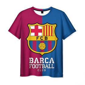 Мужская футболка 3D с принтом Barca в Тюмени, 100% полиэфир | прямой крой, круглый вырез горловины, длина до линии бедер | barcelona | барса | барселона | спорт | футбол