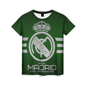 Женская футболка 3D с принтом Real Madrid в Тюмени, 100% полиэфир ( синтетическое хлопкоподобное полотно) | прямой крой, круглый вырез горловины, длина до линии бедер | real madrid | реал мадрид | спорт | футбол