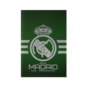 Обложка для паспорта матовая кожа с принтом Real Madrid в Тюмени, натуральная матовая кожа | размер 19,3 х 13,7 см; прозрачные пластиковые крепления | Тематика изображения на принте: real madrid | реал мадрид | спорт | футбол