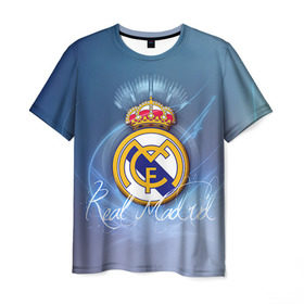 Мужская футболка 3D с принтом Real Madrid в Тюмени, 100% полиэфир | прямой крой, круглый вырез горловины, длина до линии бедер | real madrid | реал мадрид | спорт | футбол