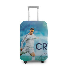 Чехол для чемодана 3D с принтом Ronaldo в Тюмени, 86% полиэфир, 14% спандекс | двустороннее нанесение принта, прорези для ручек и колес | роналдо