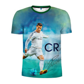 Мужская футболка 3D спортивная с принтом Ronaldo в Тюмени, 100% полиэстер с улучшенными характеристиками | приталенный силуэт, круглая горловина, широкие плечи, сужается к линии бедра | роналдо