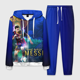 Мужской костюм 3D с принтом Messi в Тюмени, 100% полиэстер | Манжеты и пояс оформлены тканевой резинкой, двухслойный капюшон со шнурком для регулировки, карманы спереди | месси