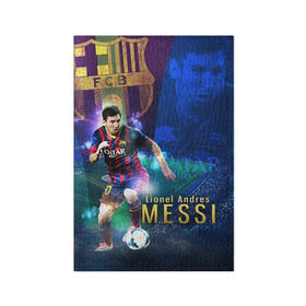 Обложка для паспорта матовая кожа с принтом Messi в Тюмени, натуральная матовая кожа | размер 19,3 х 13,7 см; прозрачные пластиковые крепления | месси
