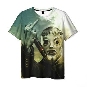 Мужская футболка 3D с принтом Slipknot в Тюмени, 100% полиэфир | прямой крой, круглый вырез горловины, длина до линии бедер | deth | rock | slipknot | маска | мрак | рок | слипнот