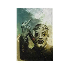 Обложка для паспорта матовая кожа с принтом Slipknot в Тюмени, натуральная матовая кожа | размер 19,3 х 13,7 см; прозрачные пластиковые крепления | deth | rock | slipknot | маска | мрак | рок | слипнот