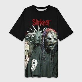 Платье-футболка 3D с принтом Slipknot в Тюмени,  |  | deth | rock | slipknot | маска | мрак | рок | слипнот