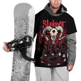 Накидка на куртку 3D с принтом Slipknot в Тюмени, 100% полиэстер |  | deth | rock | slipknot | баран | маска | мрак | рок | слипнот | череп