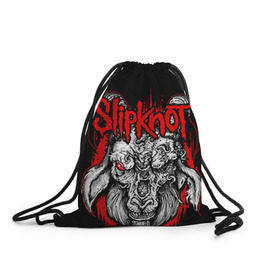 Рюкзак-мешок 3D с принтом Slipknot в Тюмени, 100% полиэстер | плотность ткани — 200 г/м2, размер — 35 х 45 см; лямки — толстые шнурки, застежка на шнуровке, без карманов и подкладки | deth | rock | slipknot | маска | мрак | рок | слипнот | череп