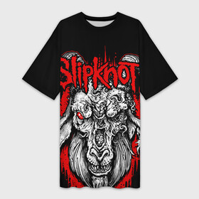 Платье-футболка 3D с принтом Slipknot в Тюмени,  |  | deth | rock | slipknot | маска | мрак | рок | слипнот | череп