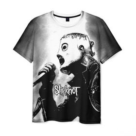 Мужская футболка 3D с принтом Slipknot в Тюмени, 100% полиэфир | прямой крой, круглый вырез горловины, длина до линии бедер | rock | slipknot | маска | мрак | рок | слипнот