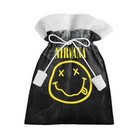 Подарочный 3D мешок с принтом Nirvana в Тюмени, 100% полиэстер | Размер: 29*39 см | cobain | curt | nirvana | rock | smile | кобейн | курт | рок | смайл