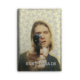 Обложка для автодокументов с принтом Nirvana в Тюмени, натуральная кожа |  размер 19,9*13 см; внутри 4 больших “конверта” для документов и один маленький отдел — туда идеально встанут права | cobain | curt | nirvana | rock | кобейн | курт | рок