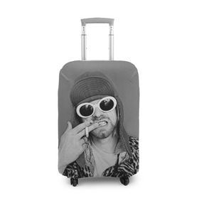 Чехол для чемодана 3D с принтом Nirvana в Тюмени, 86% полиэфир, 14% спандекс | двустороннее нанесение принта, прорези для ручек и колес | cobain | curt | nirvana | rock | кобейн | курт | рок