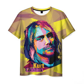 Мужская футболка 3D с принтом Nirvana в Тюмени, 100% полиэфир | прямой крой, круглый вырез горловины, длина до линии бедер | cobain | curt | nirvana | rock | абстракт | кобейн | курт | рок