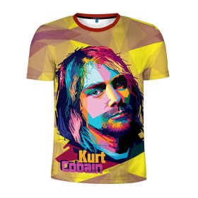 Мужская футболка 3D спортивная с принтом Nirvana в Тюмени, 100% полиэстер с улучшенными характеристиками | приталенный силуэт, круглая горловина, широкие плечи, сужается к линии бедра | cobain | curt | nirvana | rock | абстракт | кобейн | курт | рок
