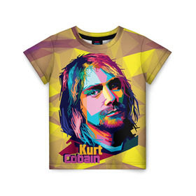 Детская футболка 3D с принтом Nirvana в Тюмени, 100% гипоаллергенный полиэфир | прямой крой, круглый вырез горловины, длина до линии бедер, чуть спущенное плечо, ткань немного тянется | Тематика изображения на принте: cobain | curt | nirvana | rock | абстракт | кобейн | курт | рок