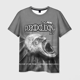 Мужская футболка 3D с принтом The Prodigy в Тюмени, 100% полиэфир | прямой крой, круглый вырез горловины, длина до линии бедер | dnb | drum | prodigy | rave | продиджи | рейв | рэйв