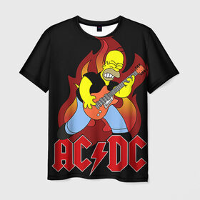Мужская футболка 3D с принтом AC/DC в Тюмени, 100% полиэфир | прямой крой, круглый вырез горловины, длина до линии бедер | Тематика изображения на принте: ac dc | acdc | rock | рок | эйсидиси
