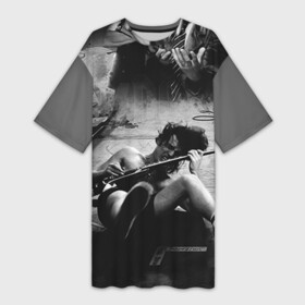 Платье-футболка 3D с принтом AC DC в Тюмени,  |  | ac dc | acdc | rock | рок | эйсидиси