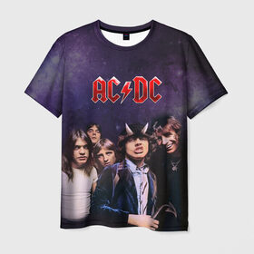 Мужская футболка 3D с принтом AC/DC в Тюмени, 100% полиэфир | прямой крой, круглый вырез горловины, длина до линии бедер | ac dc | acdc | hell | highway | rock | to | рок | эйсидиси