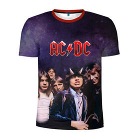 Мужская футболка 3D спортивная с принтом AC/DC в Тюмени, 100% полиэстер с улучшенными характеристиками | приталенный силуэт, круглая горловина, широкие плечи, сужается к линии бедра | ac dc | acdc | hell | highway | rock | to | рок | эйсидиси