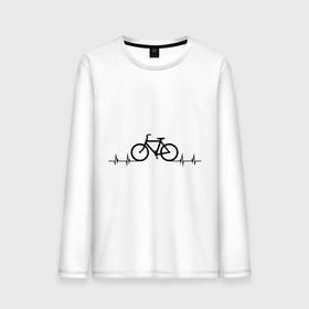 Мужской лонгслив хлопок с принтом Велоспорт в Тюмени, 100% хлопок |  | Тематика изображения на принте: bicycle | bike | biker | байк | велик | велосипед | велосипедист | велоспорт | кардиограмма | спорт